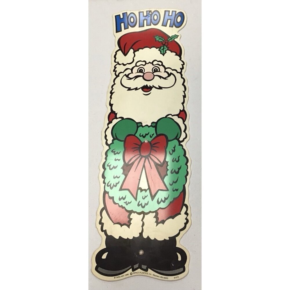 Vintage Y2K Christmas Outdoor Santa Let It Snow Sign Yard Art 1998